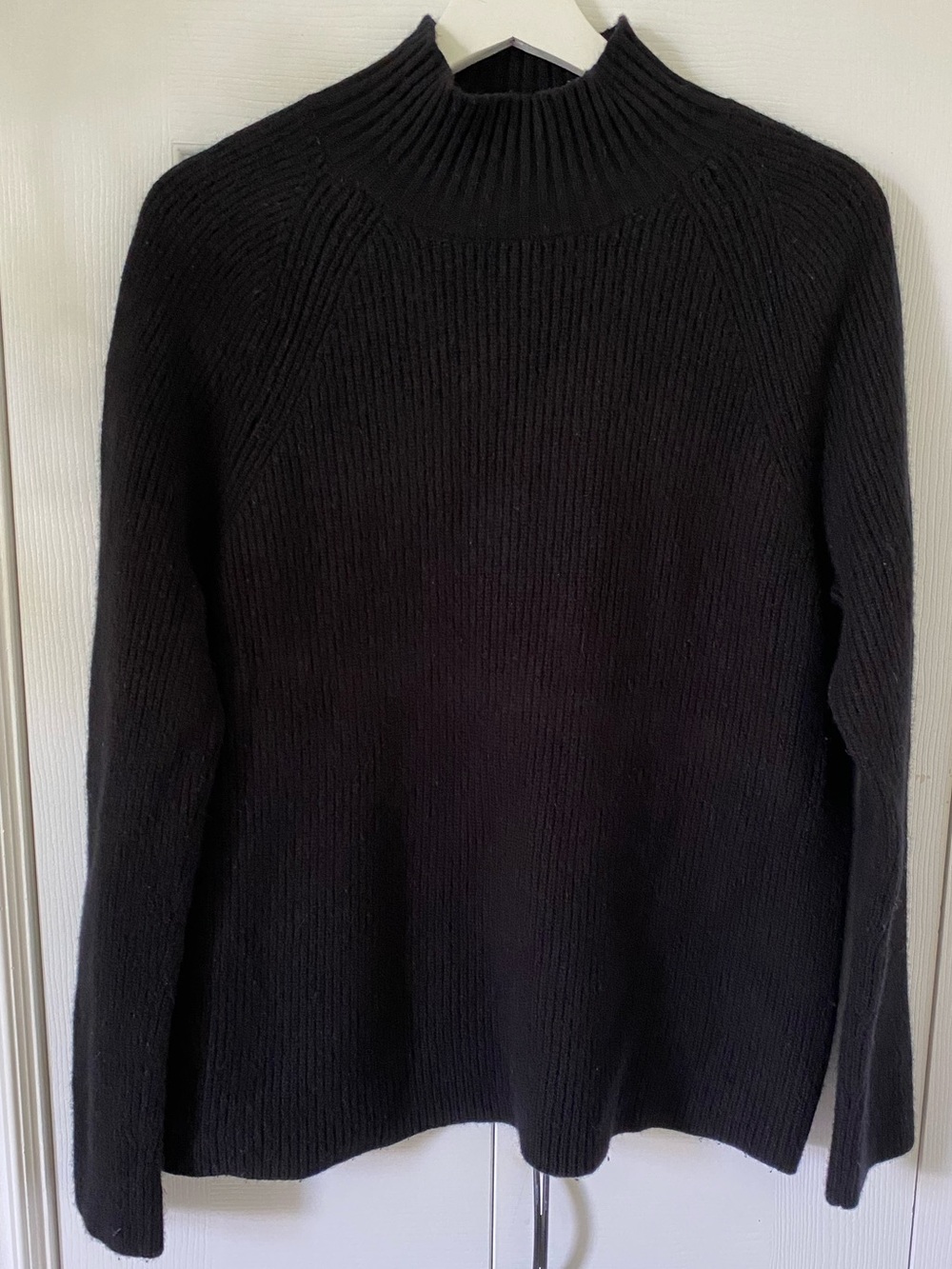 Boden Ribbed Mock Neck Soft Wool Cashmere blend Black Size 12
